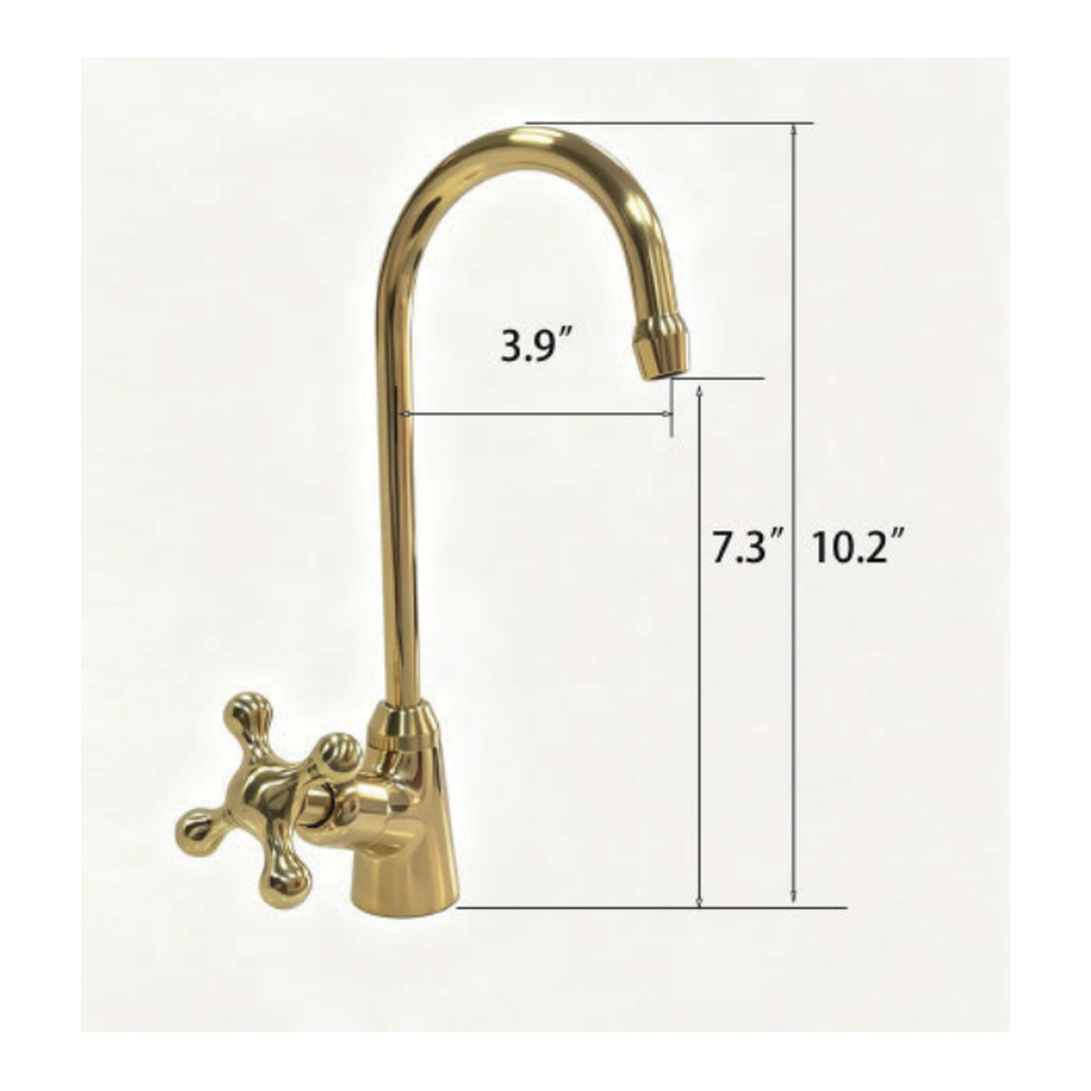 Unlacquered Brass Deck-Mount Single-Hole Bar Faucet with High-Arc Gooseneck Spout and One Cross Handle technical document