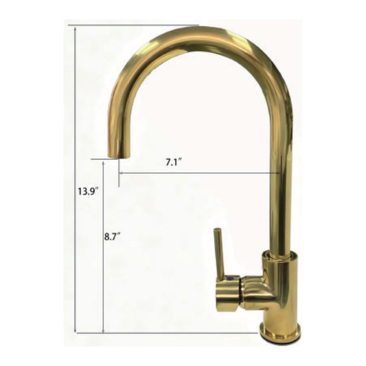 Unlacquered Brass Single-Lever Kitchen Faucet with Gooseneck Spout technical document