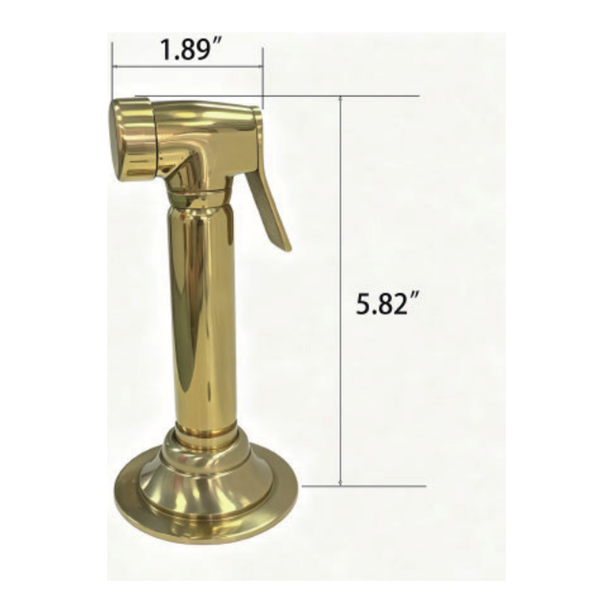Unlacquered Brass Deck-Mount Kitchen Side Sprayer with Trigger Spray Head and Braided Hose technical document