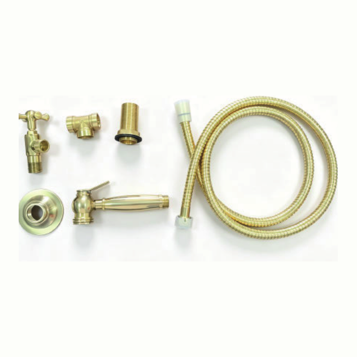 Solid Unlacquered Brass Deck-Mount Kitchen Side Sprayer with Flat Paddle Trigger technical document