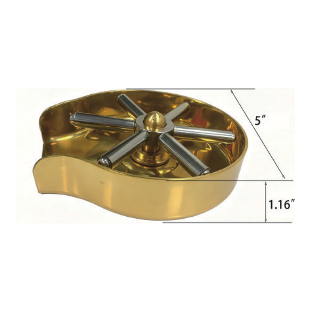 Unlacquered Brass Drop-In Glass Rinser with Recessed Basin and Five-Jet Spray Star technical document