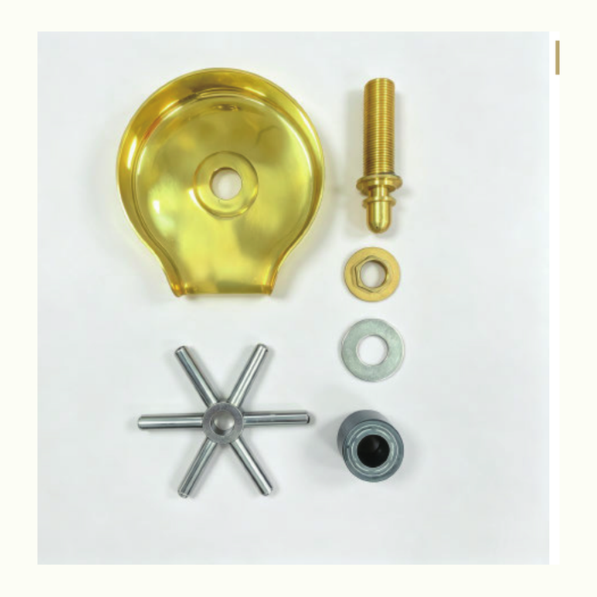 Unlacquered Brass Drop-In Glass Rinser with Recessed Basin and Five-Jet Spray Star technical document