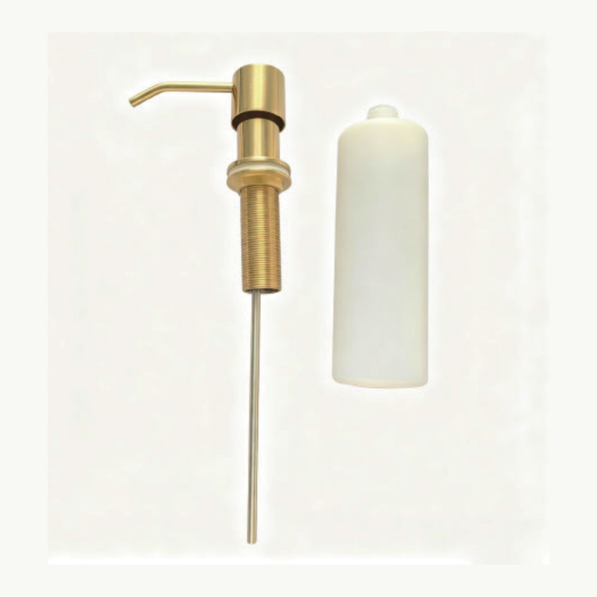 Solid Unlacquered Brass Deck-Mount Soap Dispenser for Kitchen and Bath technical document