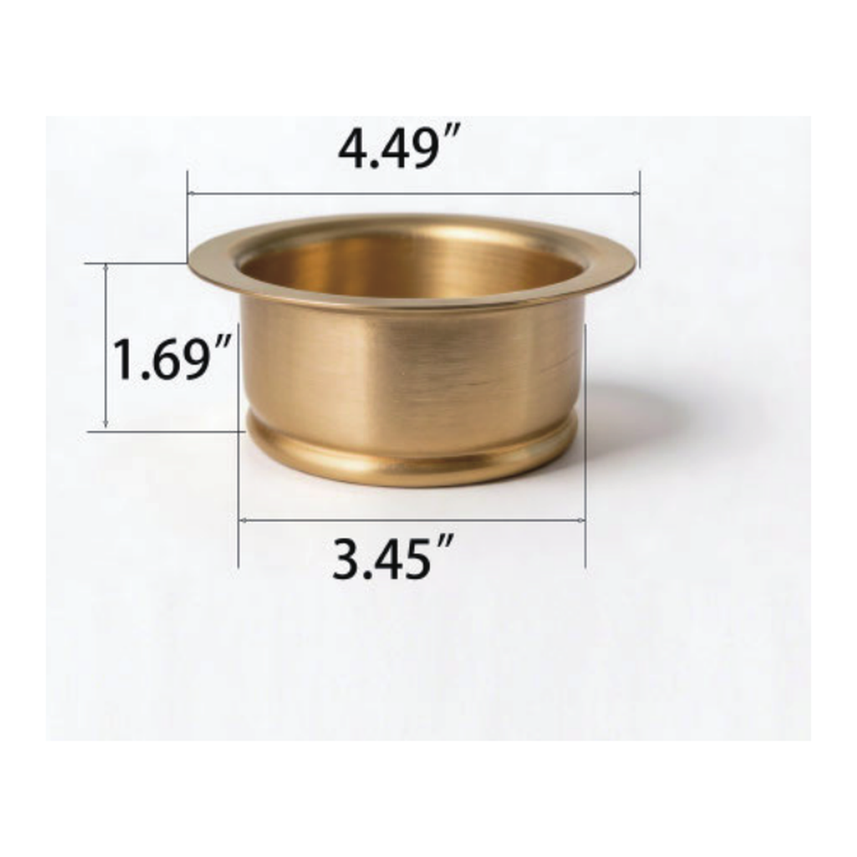 Unlacquered Brass Garbage Disposal Sink Flange with Deep Collar and Domed Knob Stopper technical document