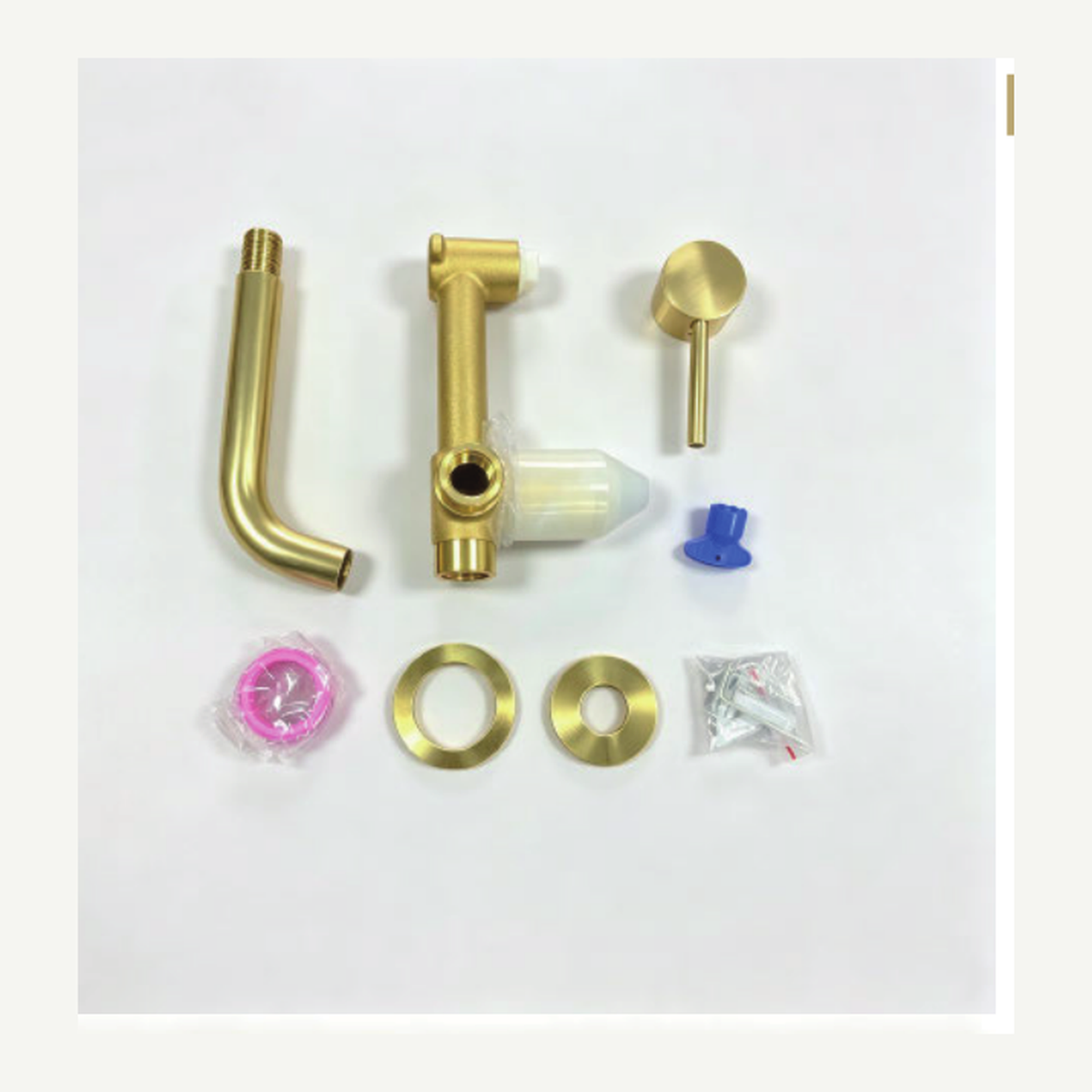 Unlacquered Brass Wall-Mount Single-Handle Bathroom Faucet with S-Curve Spout and Straight Lever Handle technical document