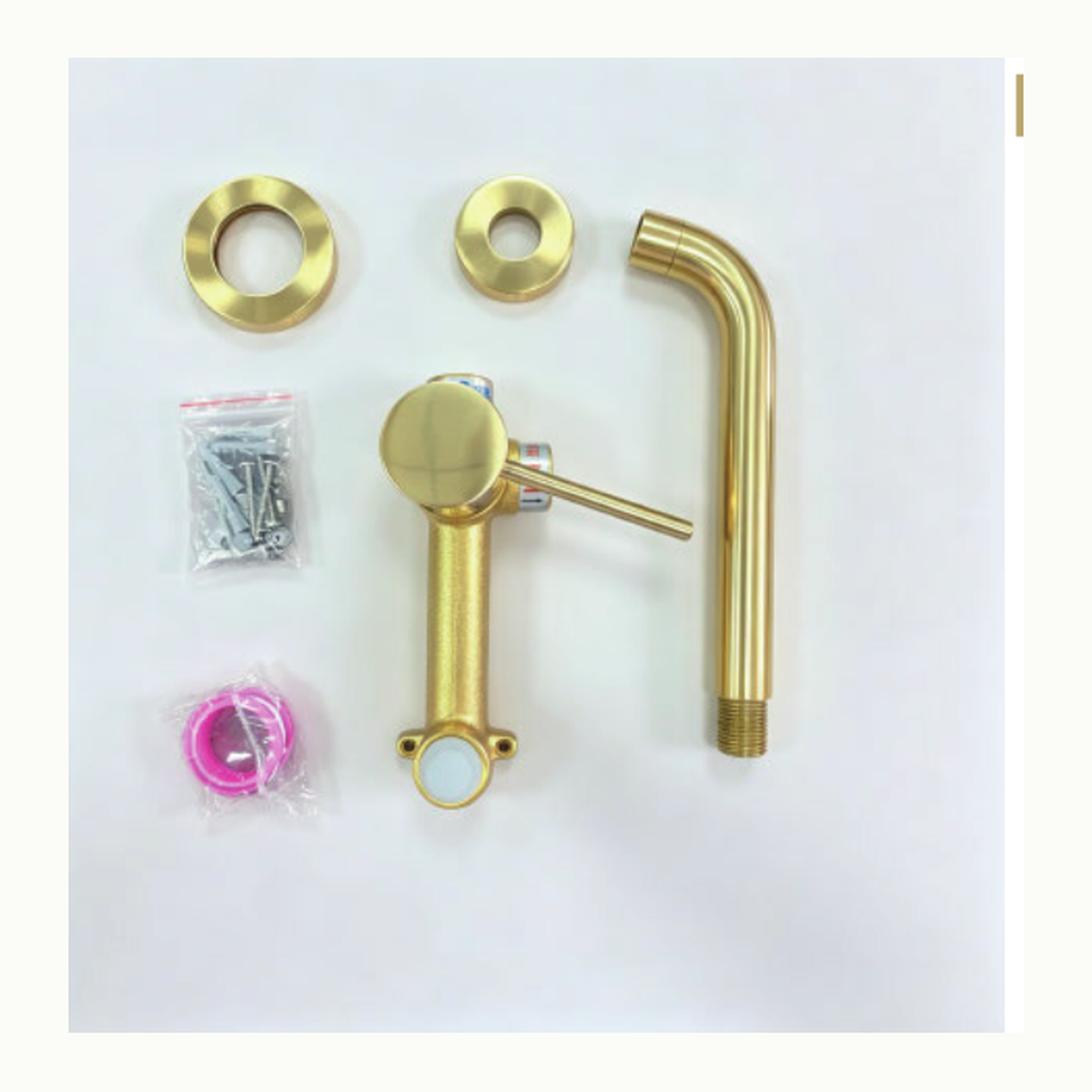 Unlacquered Brass Wall-Mount Single-Handle Bathroom Faucet with Right-Angle Spout and Straight Lever Handle technical document