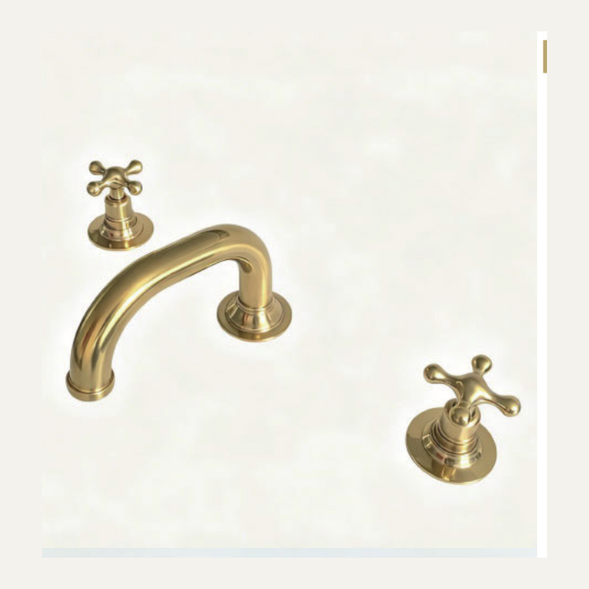 Unlacquered Brass Widespread Bathroom Faucet with U-Arch Spout and Cross Handles technical document