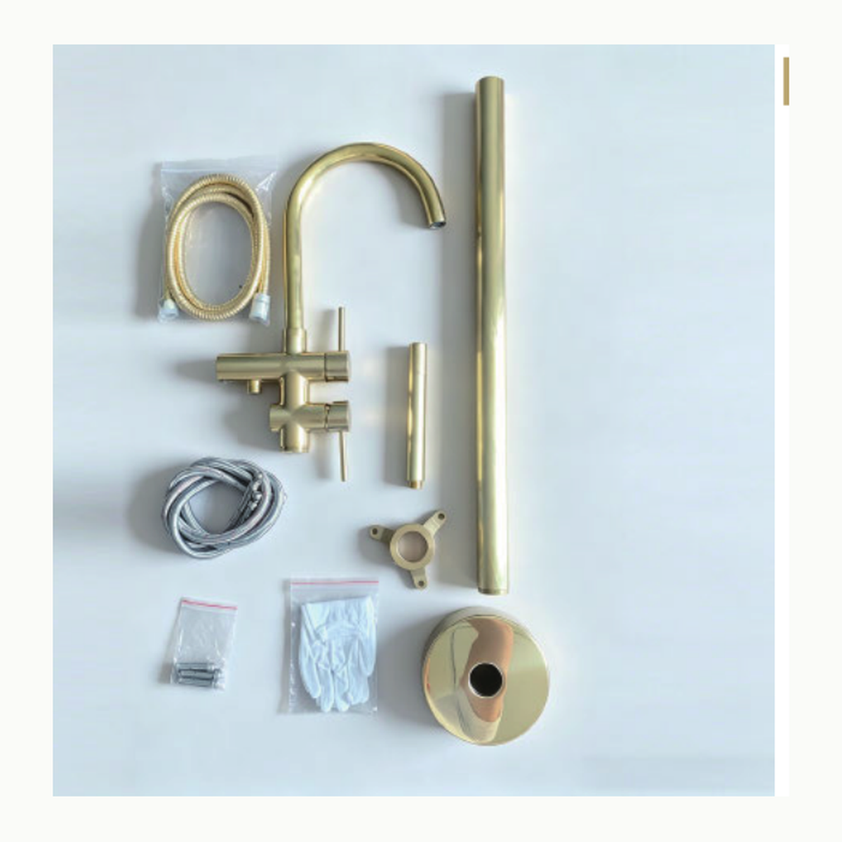 Unlacquered Brass Floor-Mount Tub Filler with Gooseneck Spout, Handshower and Lever Handles technical document