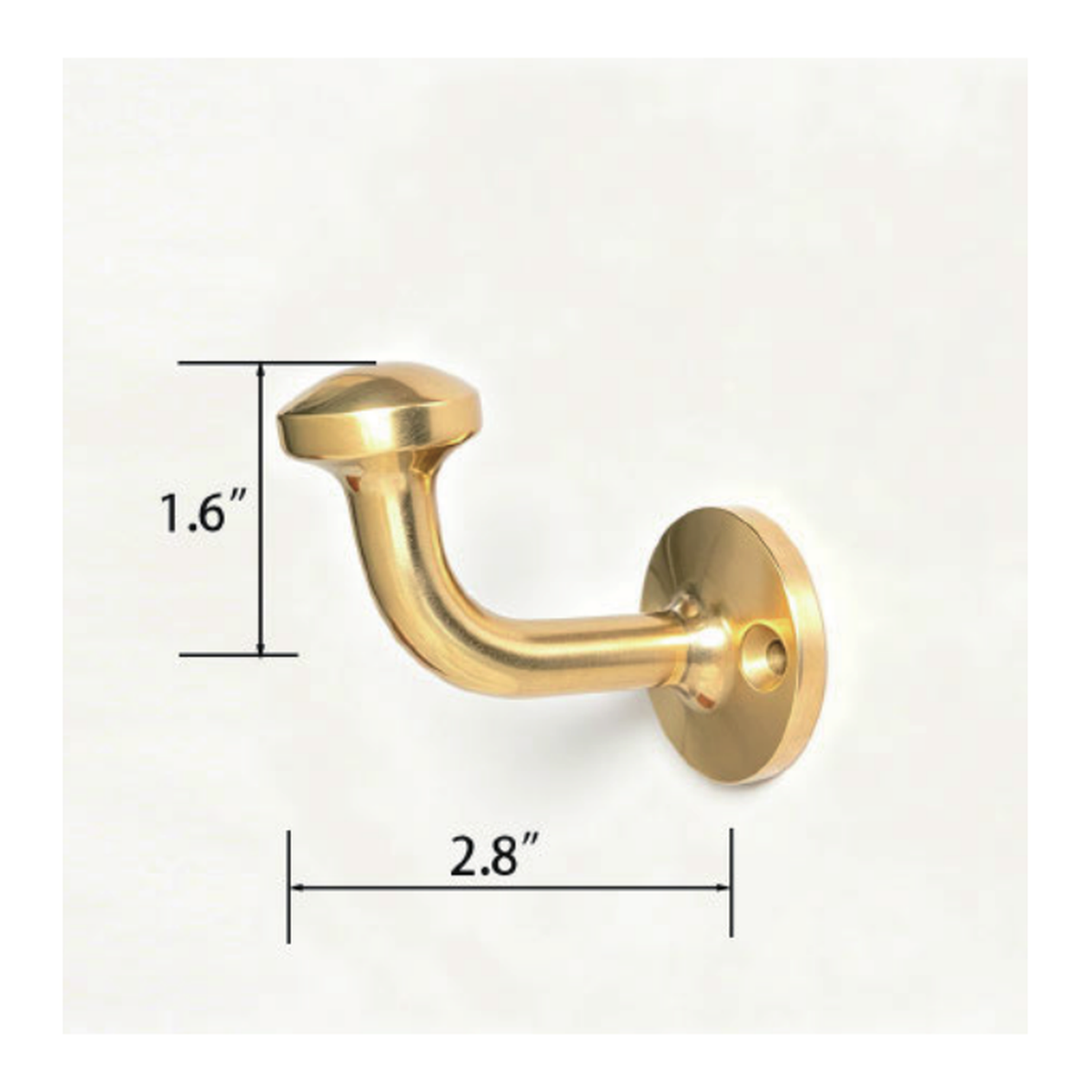 Solid Unlacquered Brass Wall-Mount Towel and Robe Hook with Mushroom Tip technical document