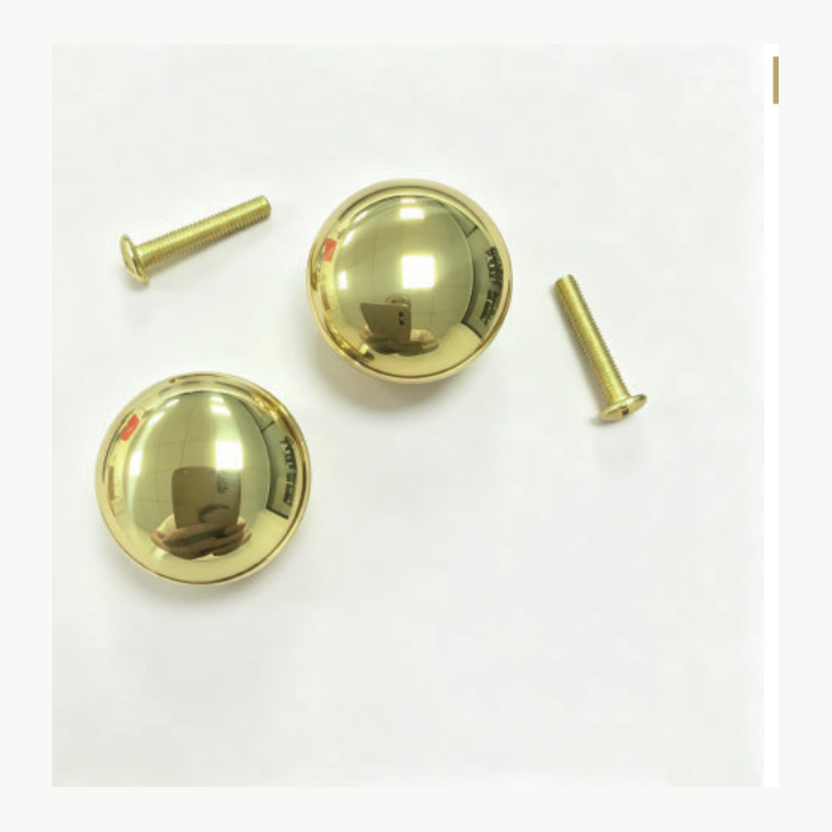 Solid Unlacquered Brass Mushroom Cabinet Knob with Low Domed Cap and Flared Pedestal Base technical document